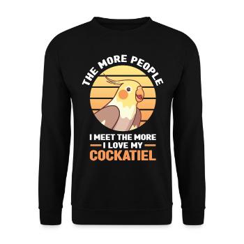 Cockatiel Gifts | Pets Birds Animals - Unisex Sweatshirt - black - Front - Alina (178cm) & Michal (187cm)