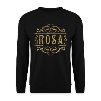 Rosa gold - Unisex Pullover - Schwarz - Vorne - Alina (178cm) & Michal (187cm)