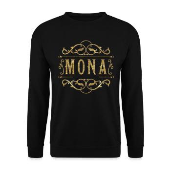 Mona gold - Unisex Pullover - Schwarz - Vorne - Alina (178cm) & Michal (187cm)
