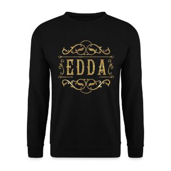 Edda gold - Unisex Pullover - Schwarz - Vorne - Alina (178cm) & Michal (187cm)