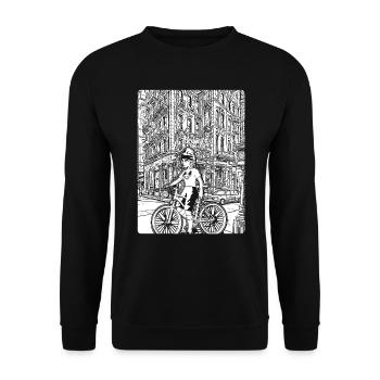Eye-catching, cool look, shirt for mountain bikers - Unisex Sweatshirt - black - Front - Alina (178cm) & Michal (187cm)