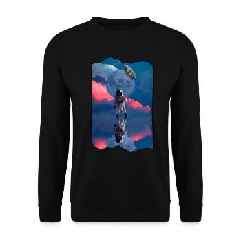 Space astronaut Tardigrade water bear - Unisex Sweatshirt - black - Front - Alina (178cm) & Michal (187cm)