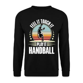Handball Handballer - Unisex Pullover - Schwarz - Vorne - Alina (178cm) & Michal (187cm)