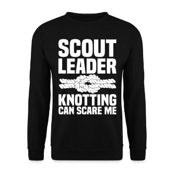 Pfadfinderleiter | Pfadfinder Scouting Geschenk - Unisex Pullover - Schwarz - Vorne - Alina (178cm) & Michal (187cm)
