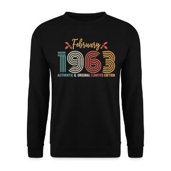 Février 1963 anniversaire Février 1963 rétro - Sweat-shirt Unisexe - noir - Devant - Alina (178cm) & Michal (187cm)