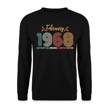 Février 1968 anniversaire Février 1968 rétro - Sweat-shirt Unisexe - noir - Devant - Alina (178cm) & Michal (187cm)