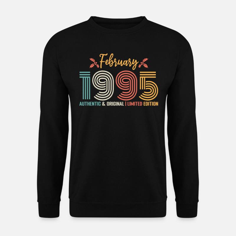 Februar 1995 Jubiläum Februar 1995 Retro - Unisex Pullover - Schwarz