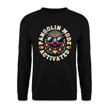 Pangolin Fashion Activated Conservationist Pangolin - Unisex Sweatshirt - black - Front - Alina (178cm) & Michal (187cm)