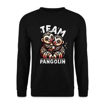Team Pangolin Naturschützer Schuppentier Fan - Unisex Pullover - Schwarz - Vorne - Alina (178cm) & Michal (187cm)