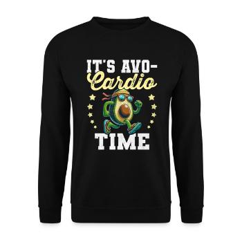 It's Avo-Cardio Time Gym Vegan Avocardio Avocado - Unisex Sweatshirt - black - Front - Alina (178cm) & Michal (187cm)
