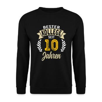 10 Jähriges Dienstjubiläum Firmenjubiläum Geschenk - Unisex Pullover - Schwarz - Vorne - Alina (178cm) & Michal (187cm)