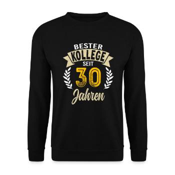 30 Years of Service Company Anniversary Gift - Unisex Sweatshirt - black - Front - Alina (178cm) & Michal (187cm)
