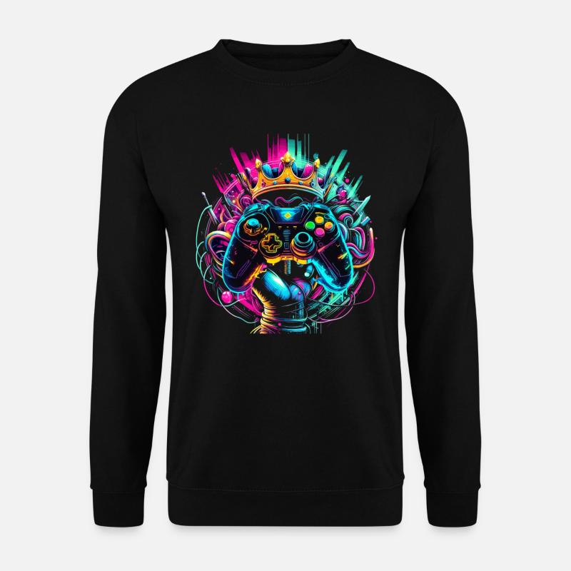 Elite Gaming Held Controller & Krone - Unisex Pullover - Schwarz