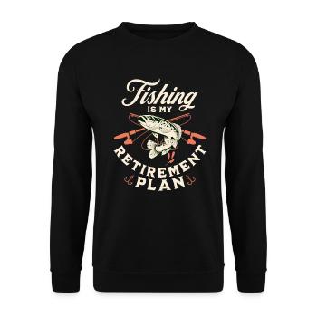Fishing Is My Retirement Plan Sport Fishing Angler - Unisex Sweatshirt - black - Front - Alina (178cm) & Michal (187cm)