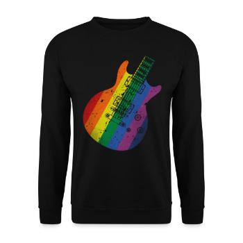 Pride Flag Gitarre - Unisex Pullover - Schwarz - Vorne - Alina (178cm) & Michal (187cm)