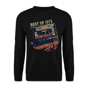 Vintage 1973 1973 cassette - Vintage since 1973 - Unisex Sweatshirt - black - Front - Alina (178cm) & Michal (187cm)