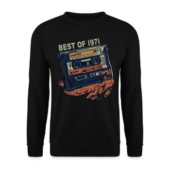 Vintage 1971 1971 Cassette - Vintage since 1971 - Unisex Sweatshirt - black - Front - Alina (178cm) & Michal (187cm)