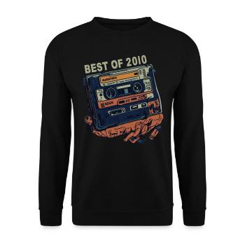 Cassette 2010 vintage 2010 - Millésime depuis 2010 - Sweat-shirt Unisexe - noir - Devant - Alina (178cm) & Michal (187cm)