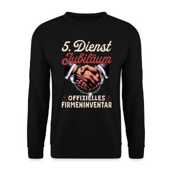 5 Year Anniversary Company Anniversary Gift - Unisex Sweatshirt - black - Front - Alina (178cm) & Michal (187cm)