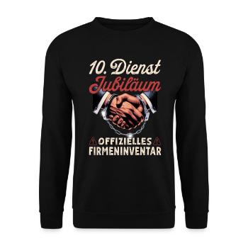 10 Year Anniversary Company Anniversary Gift - Unisex Sweatshirt - black - Front - Alina (178cm) & Michal (187cm)