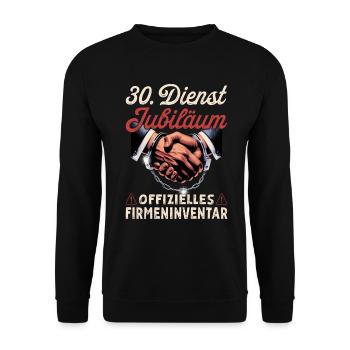 30 Year Anniversary Company Anniversary Gift - Unisex Sweatshirt - black - Front - Alina (178cm) & Michal (187cm)