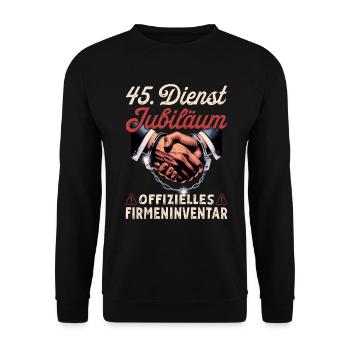 45 Year Anniversary Company Anniversary Gift - Unisex Sweatshirt - black - Front - Alina (178cm) & Michal (187cm)