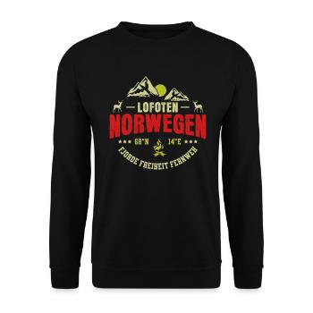 Norway Gift Souvenir Norge Norway Lofoten - Unisex Sweatshirt - black - Front - Alina (178cm) & Michal (187cm)