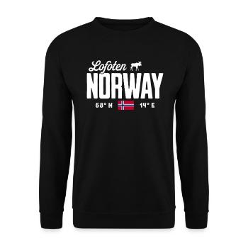 Norway Souvenir Scandinavia Norway Lofoten - Unisex Sweatshirt - black - Front - Alina (178cm) & Michal (187cm)