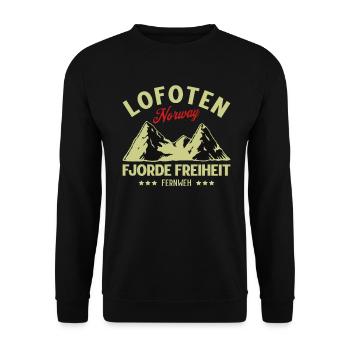 Norvège Souvenir Norvège Norvège Lofoten - Sweat-shirt Unisexe - noir - Devant - Alina (178cm) & Michal (187cm)