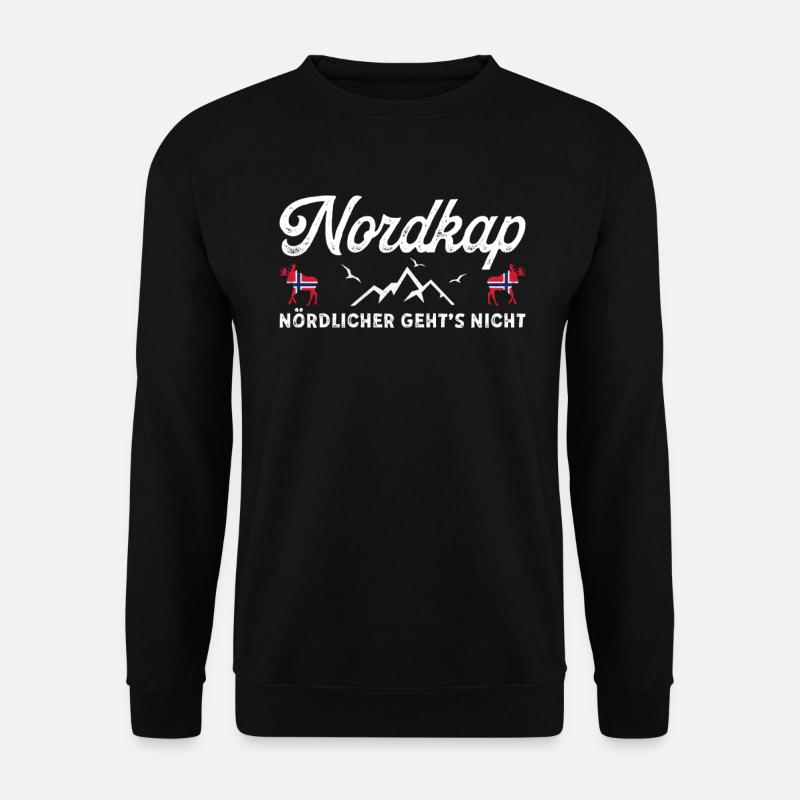 Norwegen Norway Norge Elch Norwegenflagge Nordkap - Unisex Pullover - Schwarz