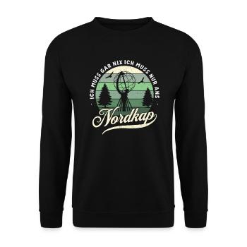 Norwegen Norway Norge North Cape Nordkap - Unisex Sweatshirt - black - Front - Alina (178cm) & Michal (187cm)