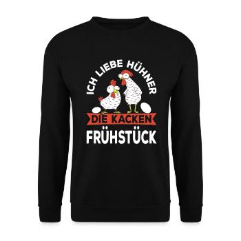 I Love Chickens Farmer Farm Chicken Chickens - Unisex Sweatshirt - black - Front - Alina (178cm) & Michal (187cm)