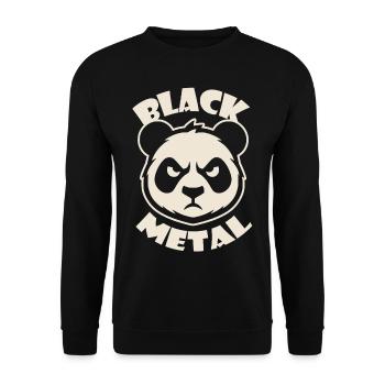 Black Metal/ Panda - Unisex Pullover - Schwarz - Vorne - Alina (178cm) & Michal (187cm)