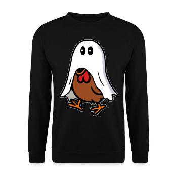 Huhn Gespenst Geist - Unisex Pullover - Schwarz - Vorne - Alina (178cm) & Michal (187cm)