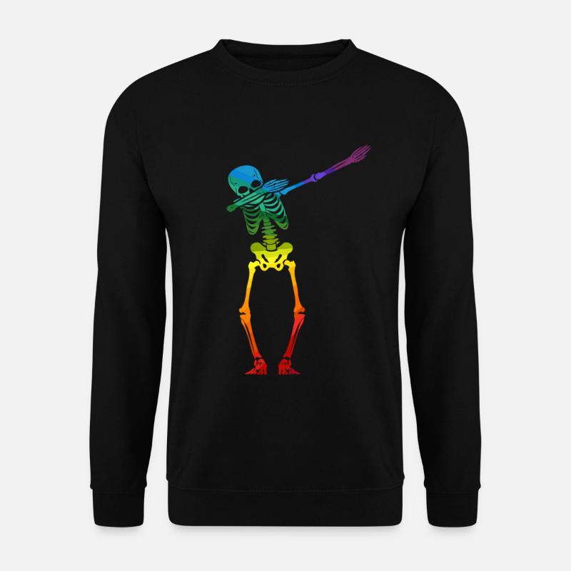 Dabbing Skelett Gay Pride - Unisex Pullover - Schwarz