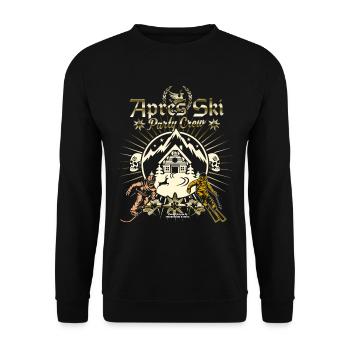 Apres Ski Party Crew - Unisex Pullover - Schwarz - Vorne - Alina (178cm) & Michal (187cm)