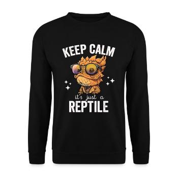 Calm Reptile Cute Bearded Dragon Bartagame Lizard - Unisex Pullover - Schwarz - Vorne - Alina (178cm) & Michal (187cm)