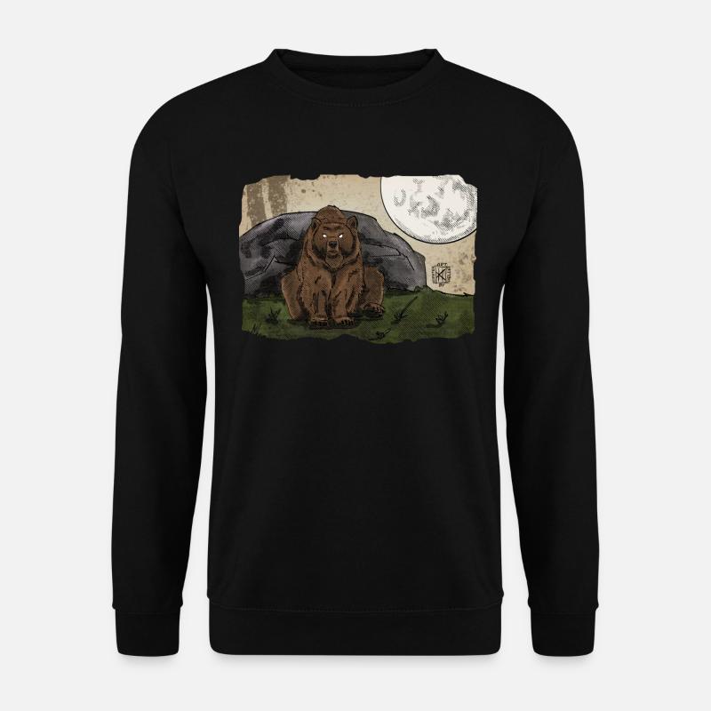 Bärtram Bär ~ Kritzeltoon #22 - Unisex Pullover - Schwarz