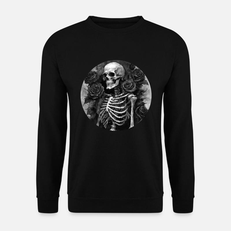 Black and White Goth Skeleton - Unisex Sweatshirt - black