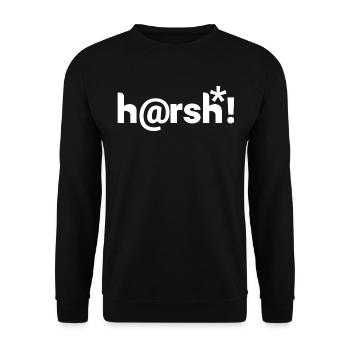 Harsh - h@rsh! - Unisex Pullover - Schwarz - Vorne - Alina (178cm) & Michal (187cm)