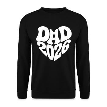 Dad 2026 Herzform Vater Baby Herz Form Papa 2026 - Unisex Pullover - Schwarz - Vorne - Alina (178cm) & Michal (187cm)