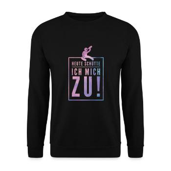 Heute schütte ich mich zu - Unisex Pullover - Schwarz - Vorne - Alina (178cm) & Michal (187cm)