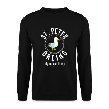St. Peter Ording Seagull Lighthouse North Sea Gift - Unisex Sweatshirt - black - Front - Alina (178cm) & Michal (187cm)