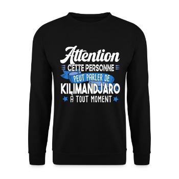 Kilimandjaro 2022 Montagne Tanzanie Afrique - Sweat-shirt Unisexe - noir - Devant - Alina (178cm) & Michal (187cm)