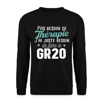 GR20 Corse Randonnée Sport Marathon Cadeau T-shirt - Sweat-shirt Unisexe - noir - Devant - Alina (178cm) & Michal (187cm)