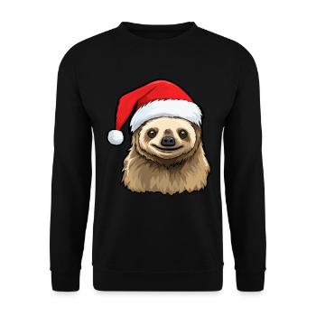 Faultier Weihnachten Winter Faultiere Tiere - Unisex Pullover - Schwarz - Vorne - Alina (178cm) & Michal (187cm)