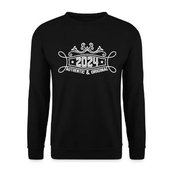 Birthday 2024 Birthday Born in 2024 Year - Unisex Sweatshirt - black - Front - Alina (178cm) & Michal (187cm)