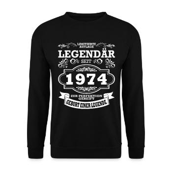 50. Geburtstag | Jahrgang 1974 | 50 Jahre Legende - Unisex Pullover - Schwarz - Vorne - Alina (178cm) & Michal (187cm)