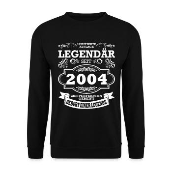 20. Geburtstag | Jahrgang 2004 | 20 Jahre Legende - Unisex Pullover - Schwarz - Vorne - Alina (178cm) & Michal (187cm)