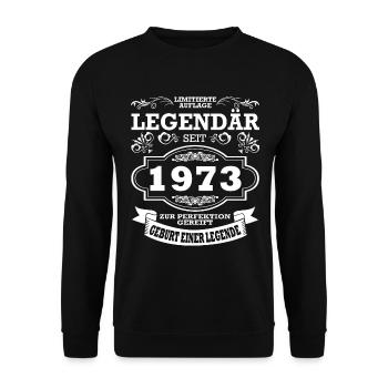Geburtstag | Jahrgang 1973 | Legende - Unisex Pullover - Schwarz - Vorne - Alina (178cm) & Michal (187cm)